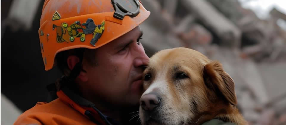 bombero con perro